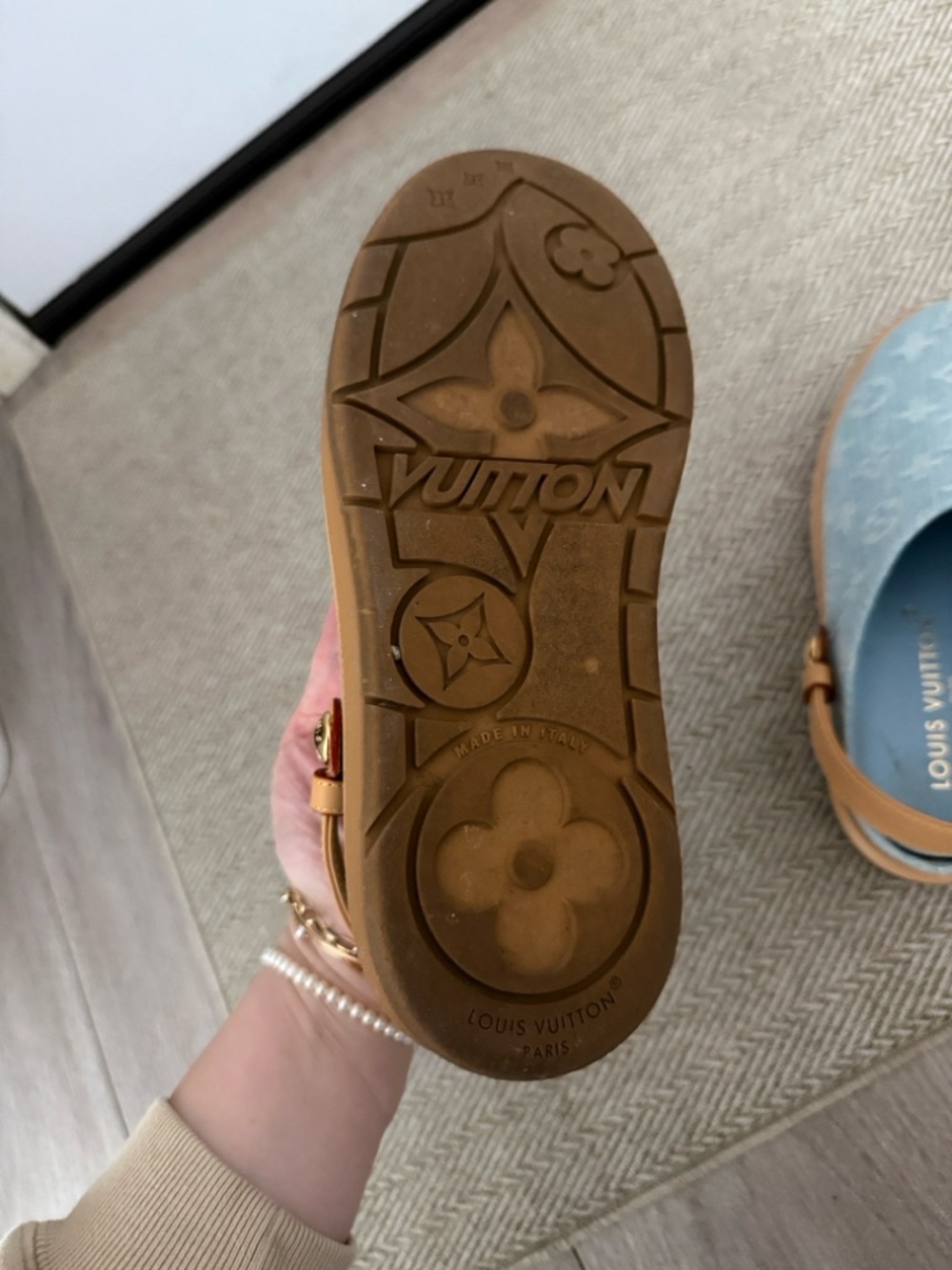 Louis Vuitton Light Blue Denim Monogram Slip-On Loafers - Picture 5 of 7